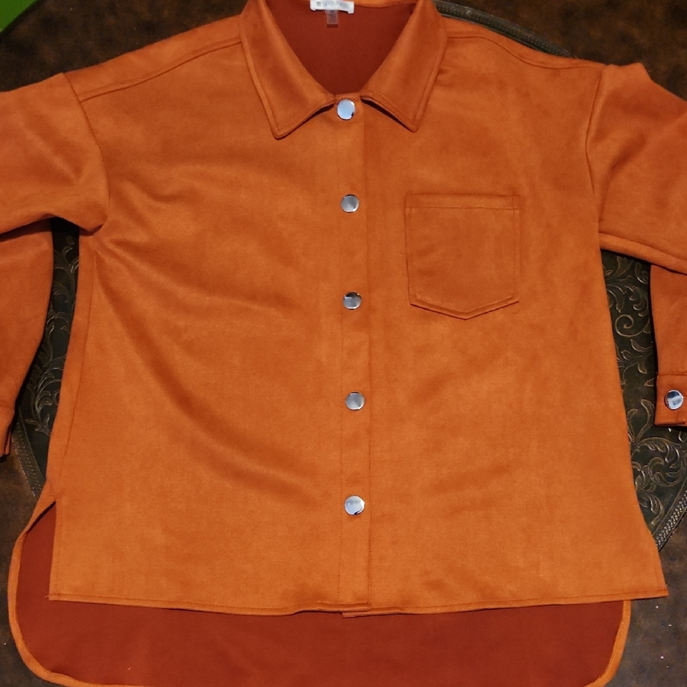 SPANNER Button Down Shirt in Rich Orange/Rust Sz Med